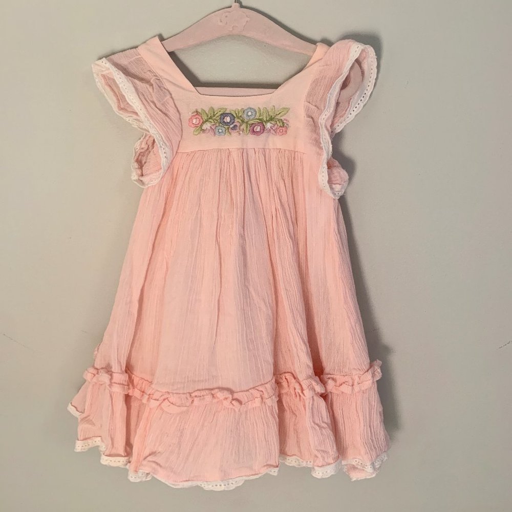 Well Dressed Wolf Pink Island Bloom Dress. 2T